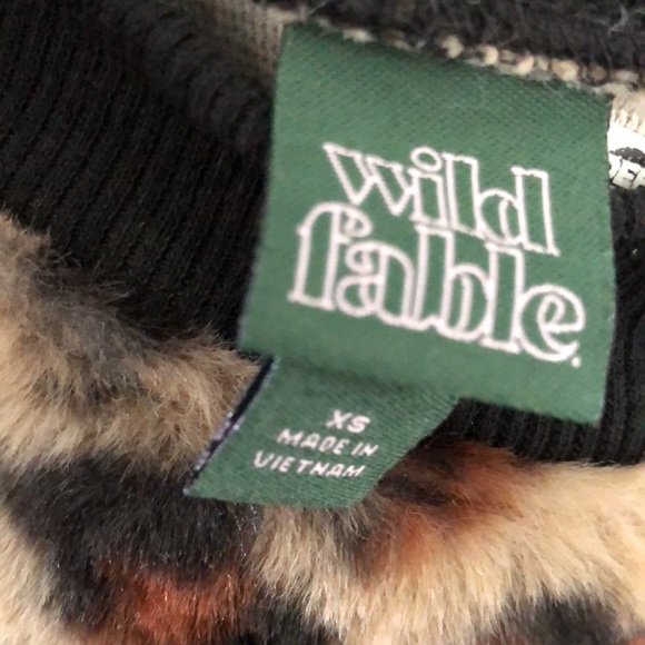Wild Fable Animal Print Crewneck Faux Fur Sweater - Picture 4 of 6